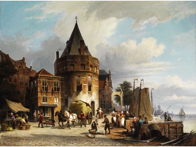 De Schreierstoren in Amsterdam door Cornelis Christiaan Dommersen